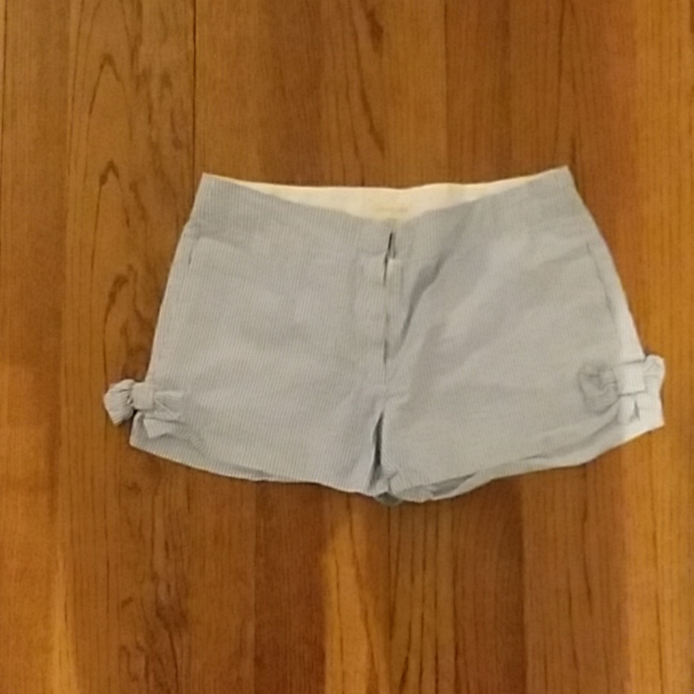 Girls Crew Cuts Seersucker Shorts with Bow Detail